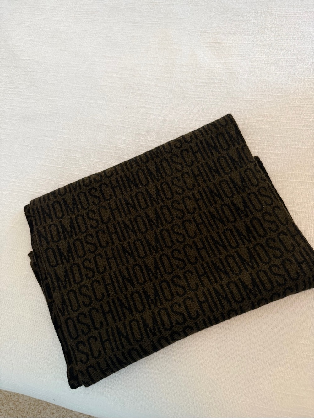 Moschino Black Logo Jacquard Scarf